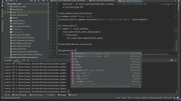 Stock dashboard Python and Streamlit: most gaining and losing stocks: Part 2