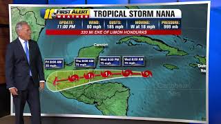 Tropical Storm Omar forms as Tropical Storm Nana on track to possibly hit Belize as Cat. 1 hurricane