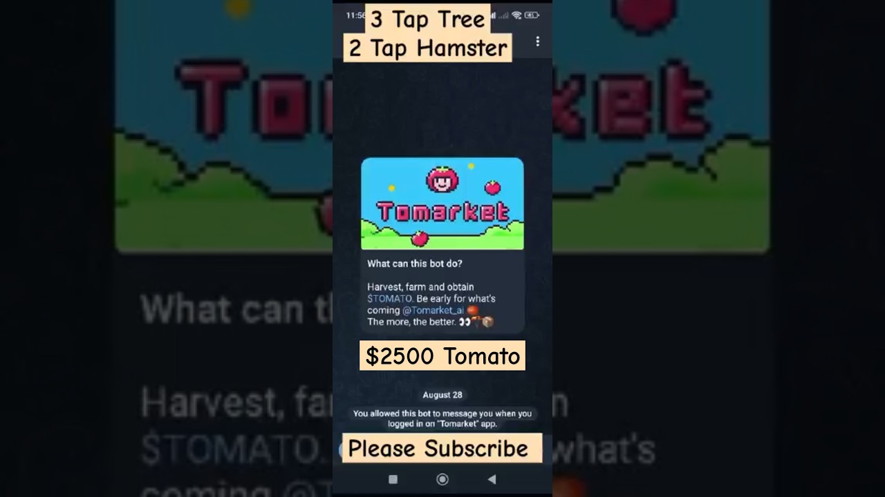 @Tomarket Airdrop, Tomato Secret code 16 September. Telegram Game. Earning $2500 Tomato