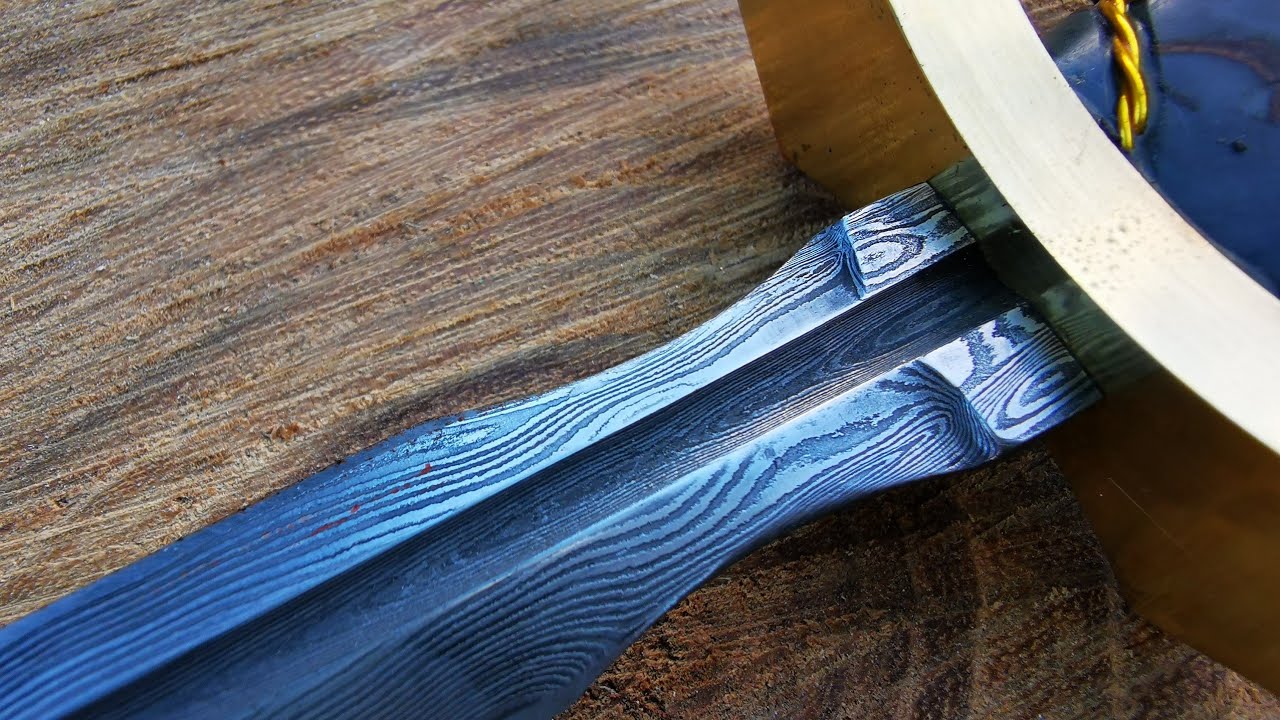 Making Damascus Stiletto Dagger 