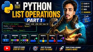 Python List Operations Part 1 | Lists, Indexing, Slicing & Methods | Class 11, 12 & BSCS