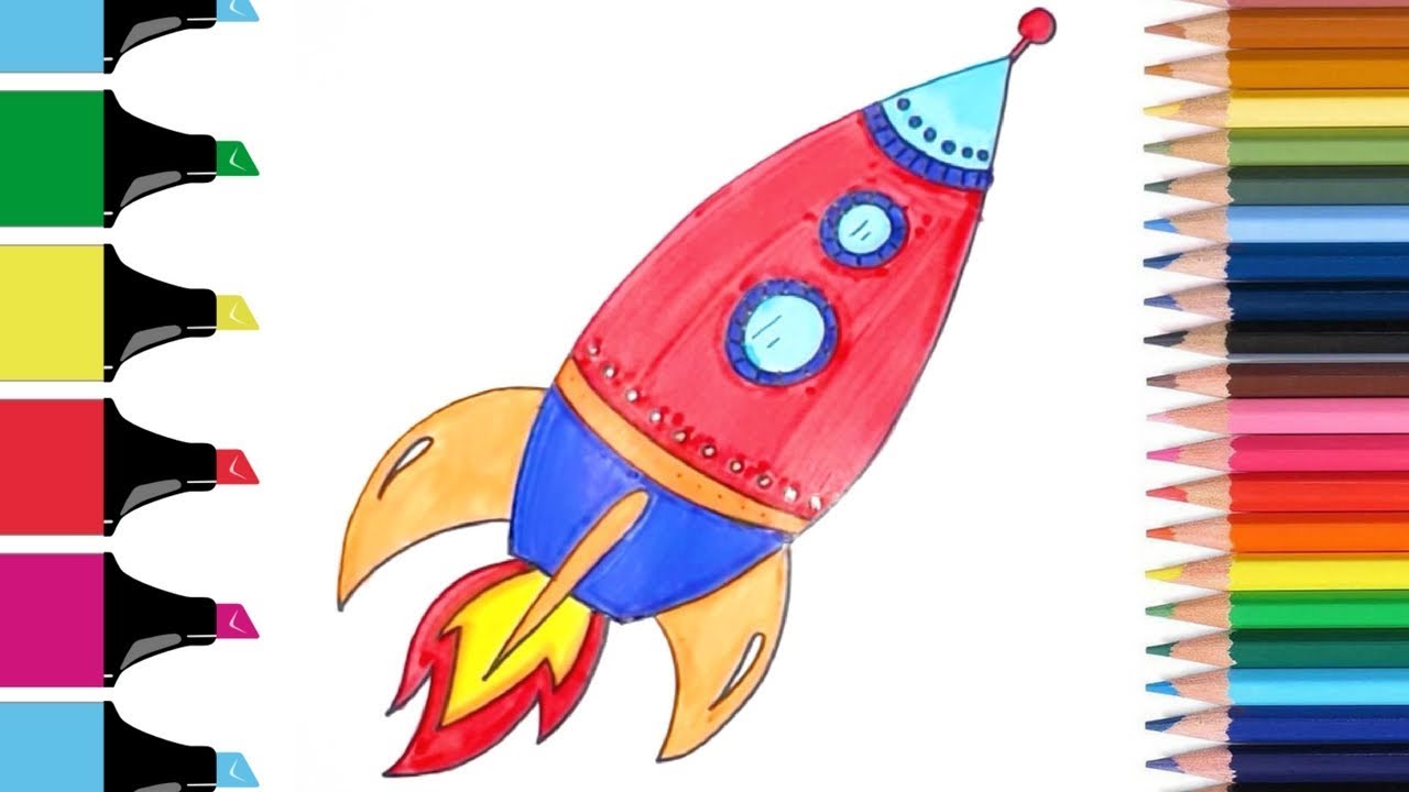 How to Draw Rocket Ship Step by Step for Kids Easy 
