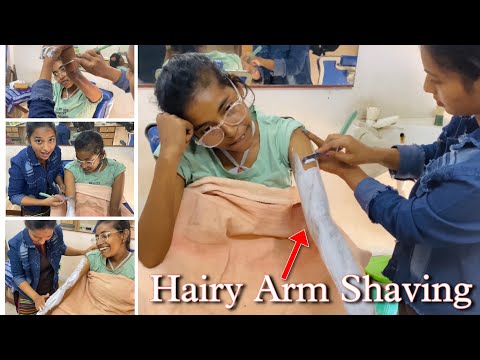 Hairy Arms Shaving With Straight Razor By Miss Barber