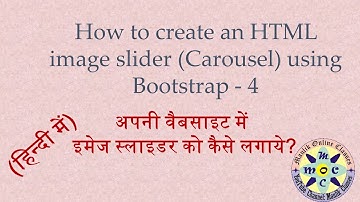 How to create an HTML image slider (Carousel) using Bootstrap - 4 || HTML | CSS | (In Hindi)