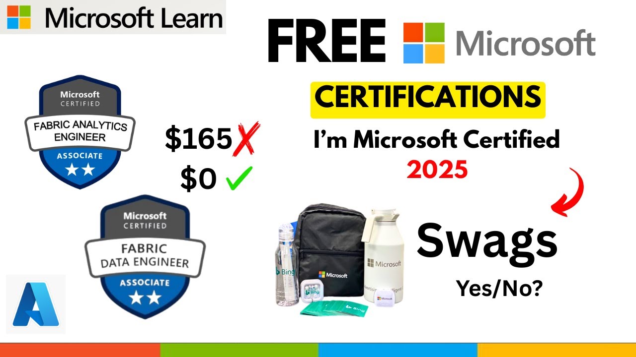 Free Microsoft Official Certifications || Free Swags ? || AI,Data ...