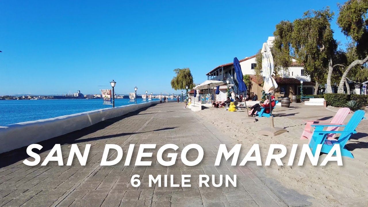 San Diego Marina Virtual Run (6 Miles) | 4K