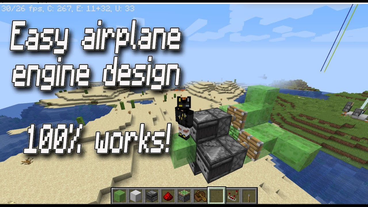 100 proven working AIRPLANE in Minecraft. Easy build step by step