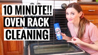 HOW TO CLEAN OVEN RACKS (IN 10 MINUTES!!) | EASY OFF OVEN CLEANER | ANDREA JEAN SPRINT CLEAN WITH ME