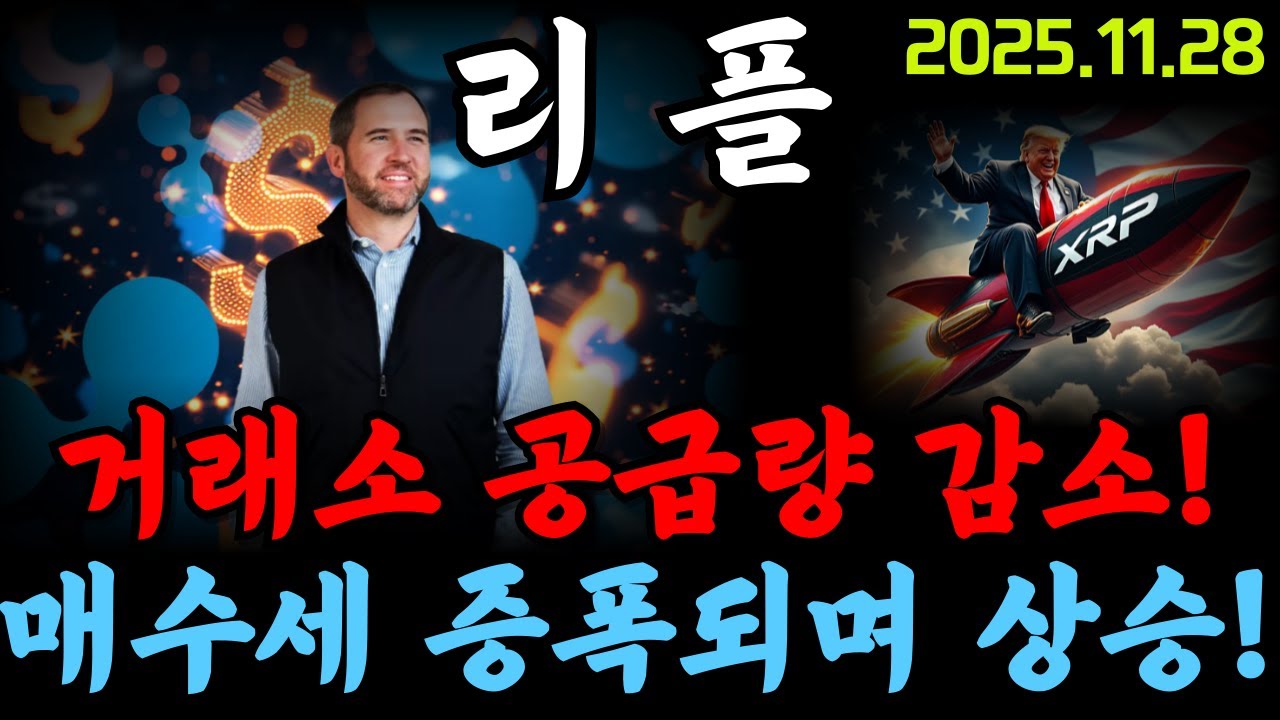 리플]거래소 공급량 감소! 매수세 증폭되며 상승! #리플 #리플전망 #리플분석 #리플코인 - YouTube
