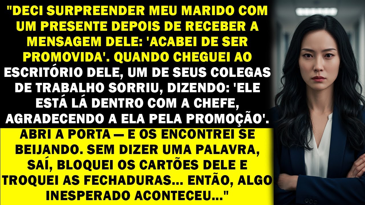 Fui surpreender meu marido depois da promoção dele — mas o peguei beijando o chefe