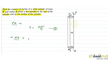 Find the moment of inertia of a solid cylinder of mass M and radius R about a line parallel to t...