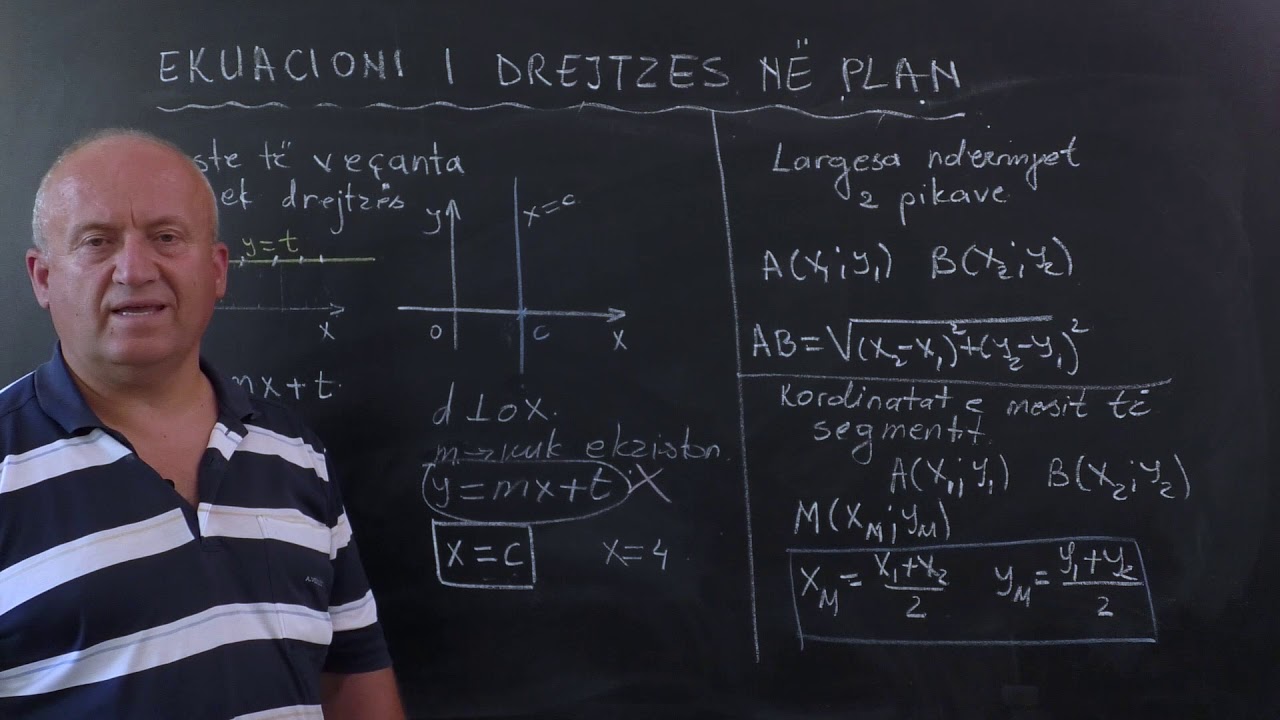 Matematikë- Ekuacioni i drejtëzës në plan (3)
