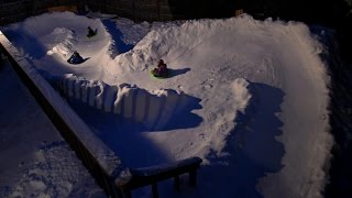 Backyard luge sled run