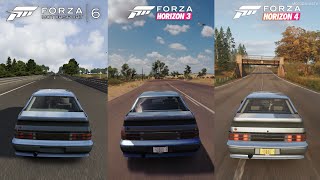 Forza Motorsport 6 vs Forza Horizon 3 vs Horizon 4 - Holden VL Commodore Group A SV Sound Comparison