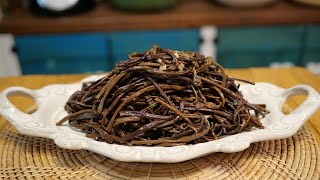 Stir-fried bracken greens