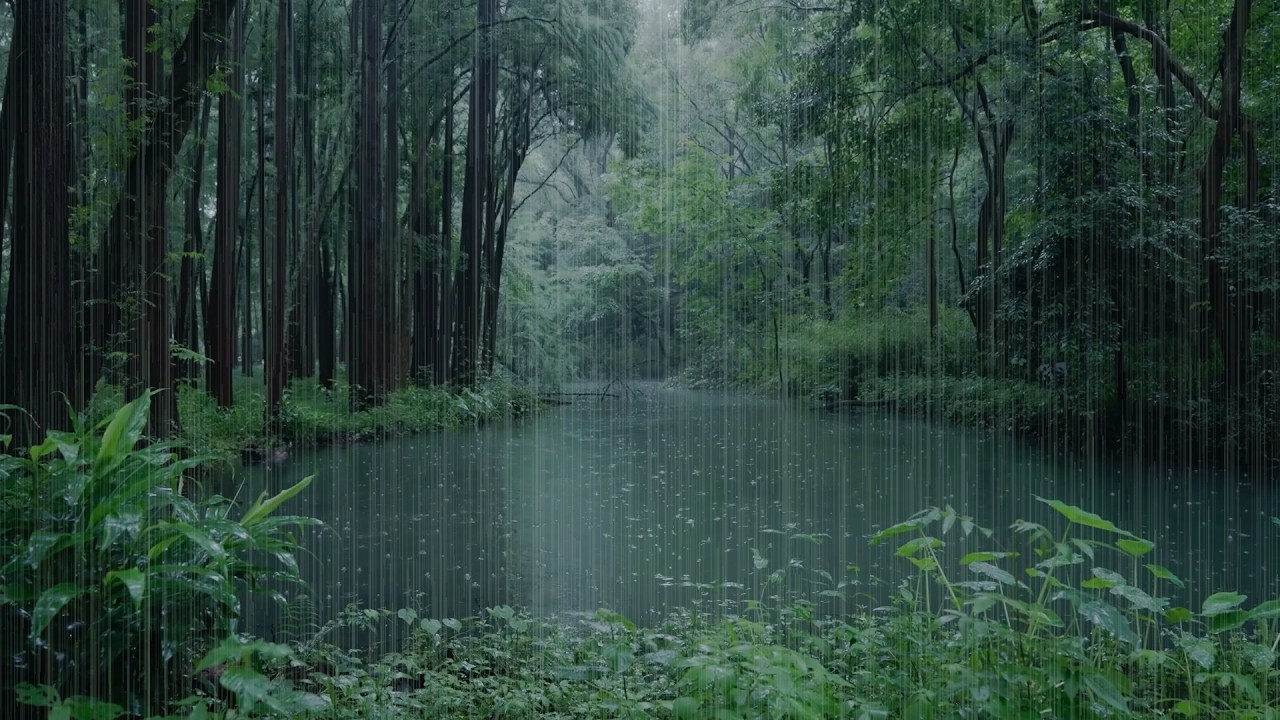 The beautiful little river is raining(418) , sleep, relax, meditate, ASMR, Real Shot