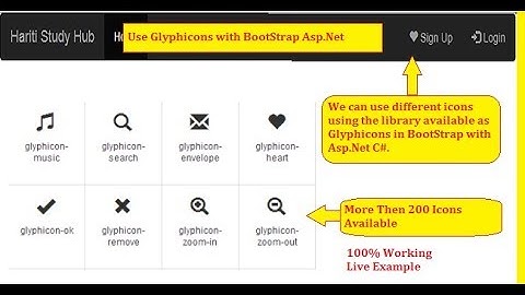 Attractive Menu Bar Using Glyphicons with BootStrap in Asp.Net C# | Hindi | Free Online Clasess