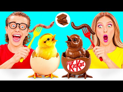 Real Food vs Chocolate Food Challenge | Awesome Culinary Recipes by BaRaDa Challenge