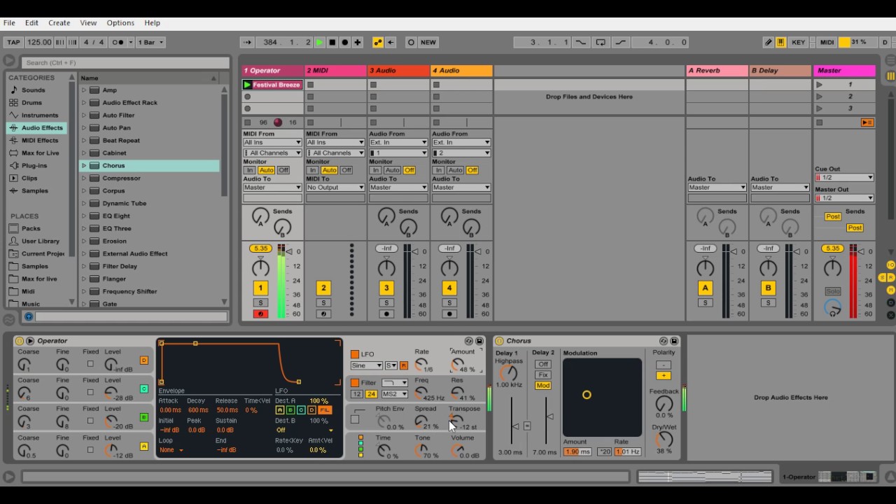 Ableton Live Operator Creating Amazing EDM Lead in synthesizer Ableton