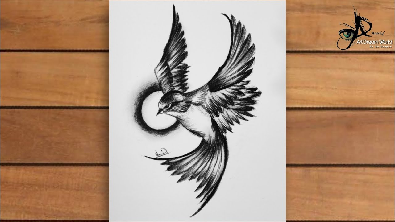 the flying birds illustration isolated on a white background. a flock of  flying animals in a simple design for a decorative element and tattoo.  4688156 Stock Photo at Vecteezy