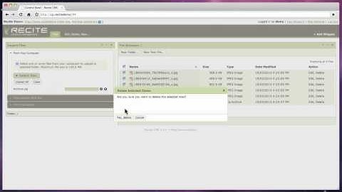 Recite CMS: Uploading Files to the Control Panel