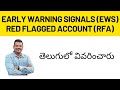 What is the meaning of early warning sign and Red Flagged Accounts in Banks? తెలుగులో వివరించారు