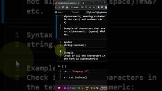 alphanumeric string method python english #python #shorts alphanumeric string method python english #python #shorts