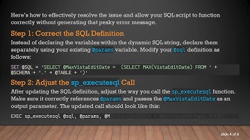 Solving the Parameter Expected Error in SQL Server Dynamic Queries and Cursors