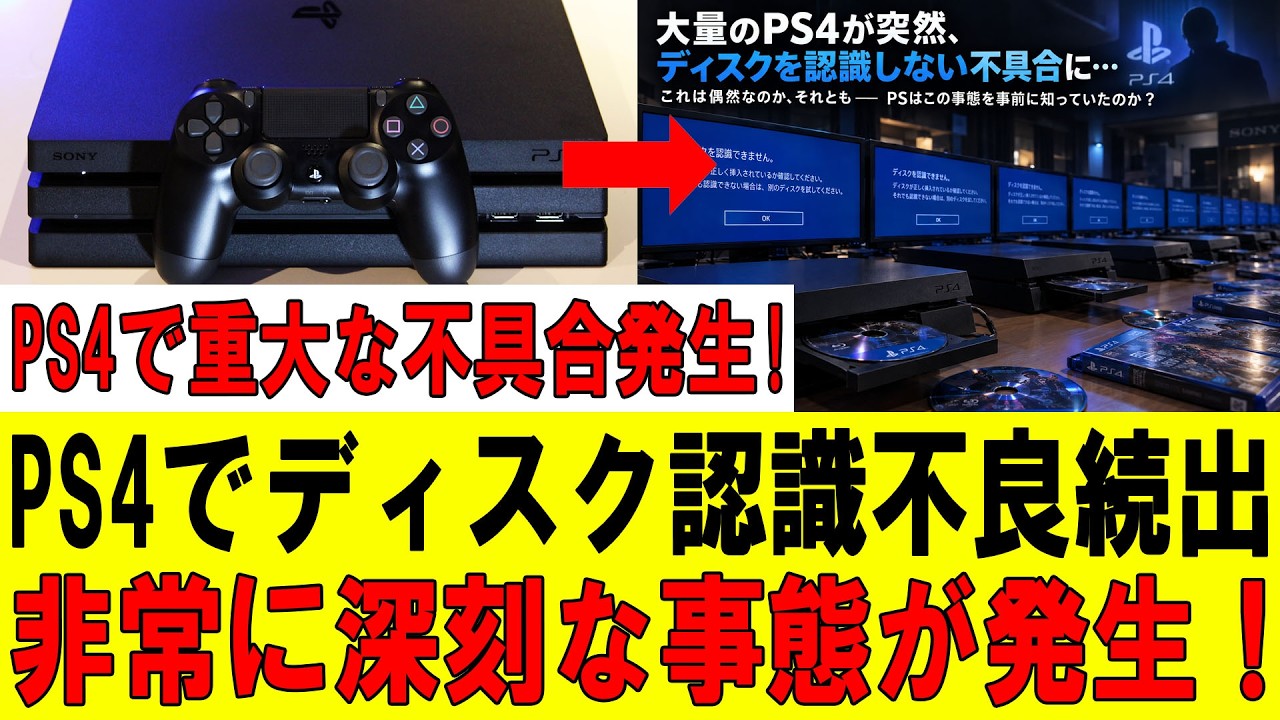 2つのビデオゲームを含むプレイステーション4 衝撃の真相】PS4でディスク認識不良が大量発生!! ソニーは事前に把握し