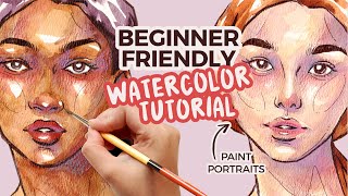 how to use watercolor to paint faces | step by step tutorial