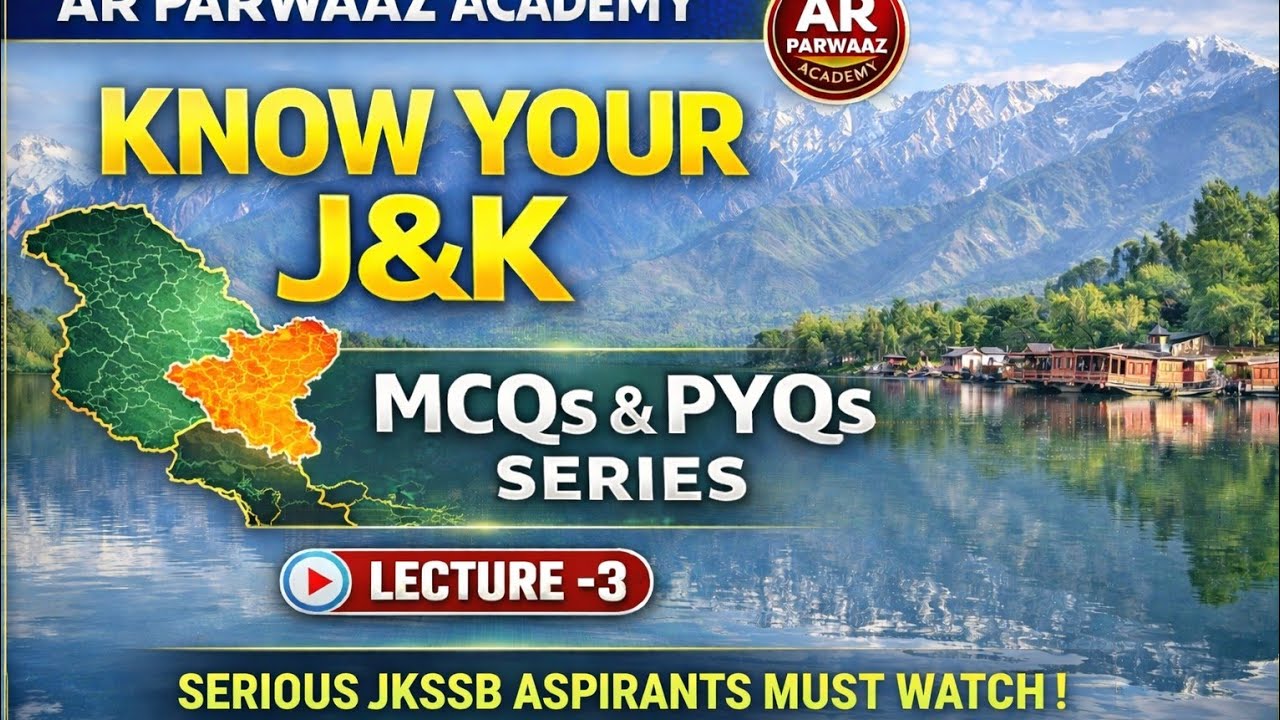J&K Historical Places| Know Your J&K |LEC-3✅ | For JKSSB FAA | JA | NT| JKPSI |AHTO | CONSTABLE