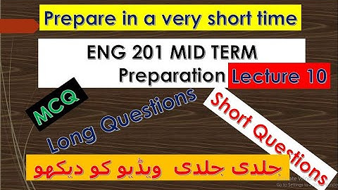ENG 201 Lecture 10||Short Lectures ||VU||MID TERM PREPARATION