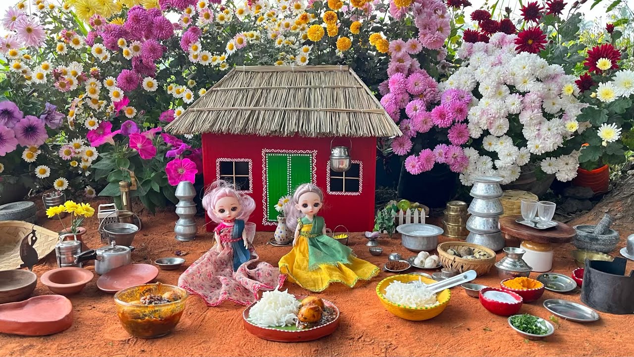 পুতুলের বাড়িতে সুস্বাদু খাবার রান্না ॥ Indian Food Recipes || Fun Cooking 