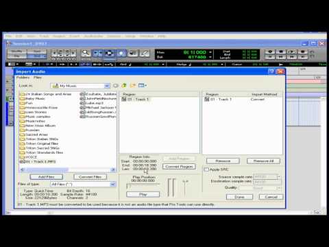 Pro Tool Tutorial - Lesson 10: Import Audio Track