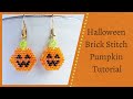 Halloween Pumpkin Brickstitch Tutorial / Easy Beadweaving Tutorial