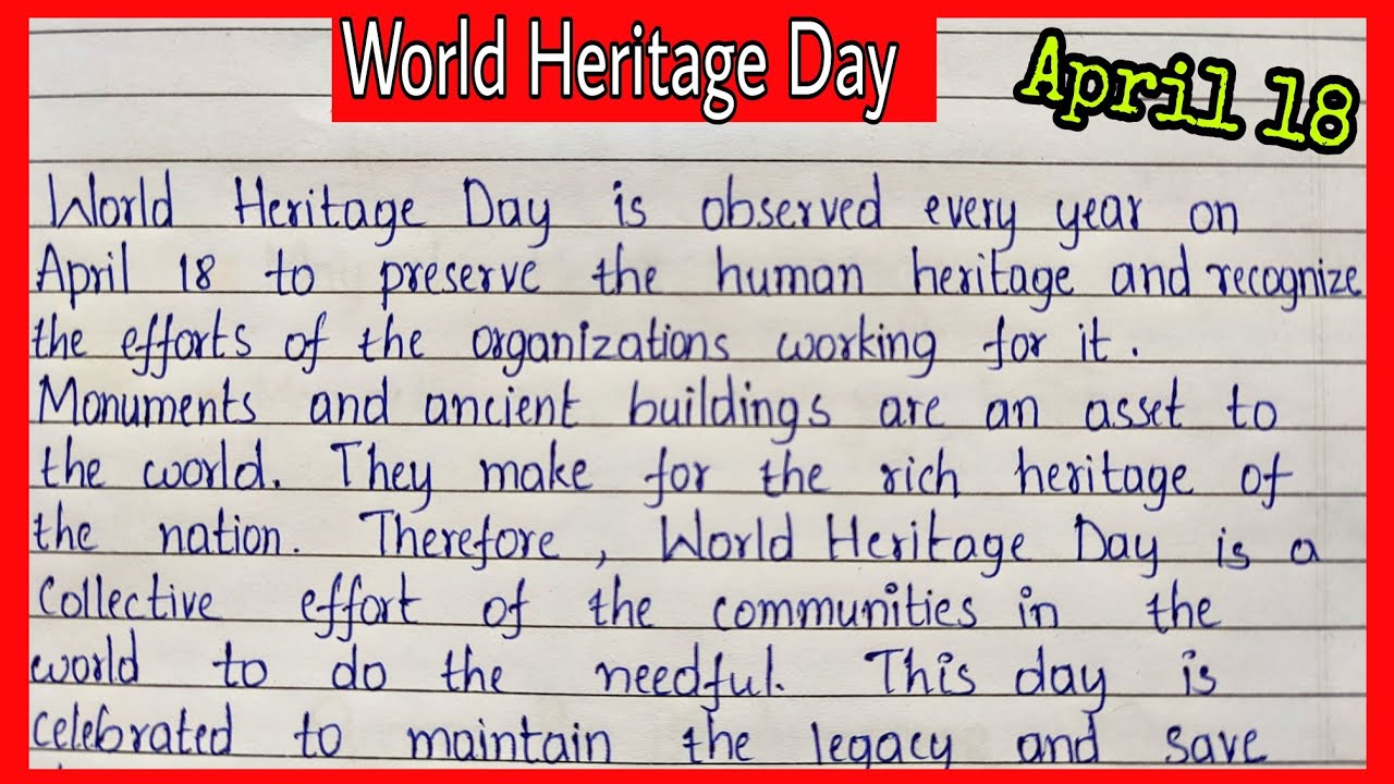 essay for heritage day