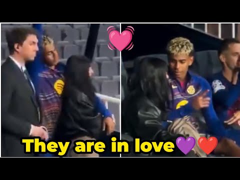 ردود أفعال المشجعين على لامين يامال ونيكي نيكول وهما يظهران الحب على أرض الملعب بعد مباراة برشلون