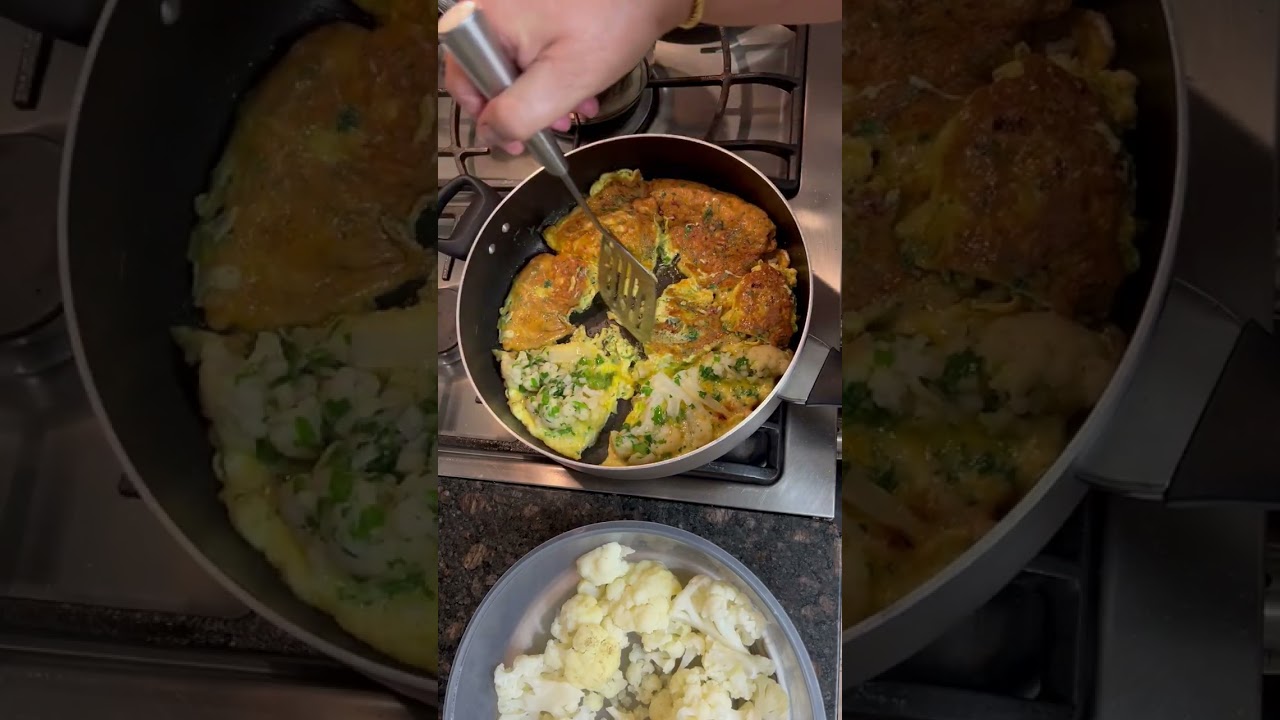 مشاط البيض ( عجة البيض بالزهره )      egg omelet with cauliflower 