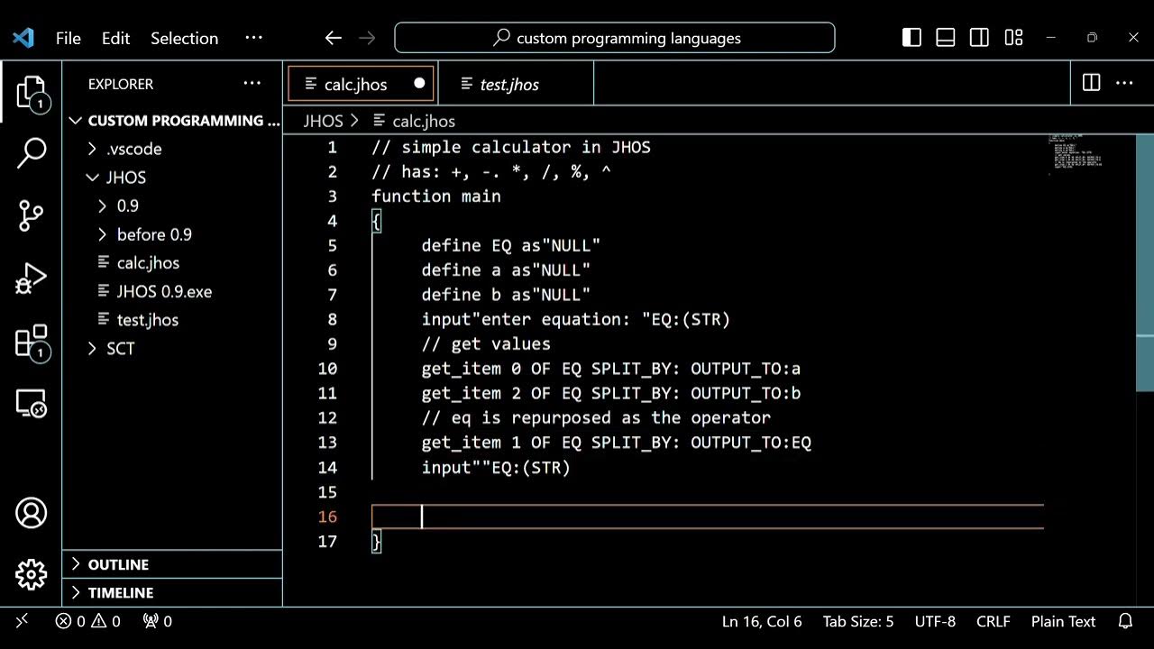 making a simple calculator program made in my custom programming ...