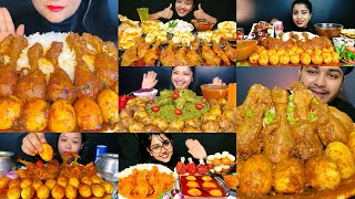ASMR:EATING SPICY BIG CHICKEN LEG CURRY,SPICY EGG CURRY WITH RICE?*INDIAN MUKBANG SHOW*2X SPEED❤️