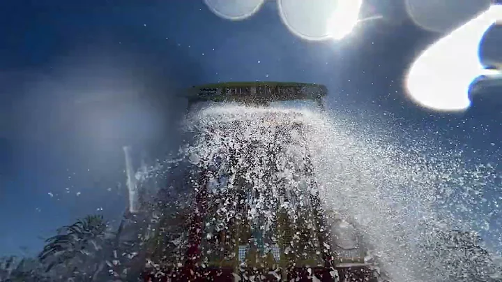 Slo-mo of the large water bucket emptying at Knott...