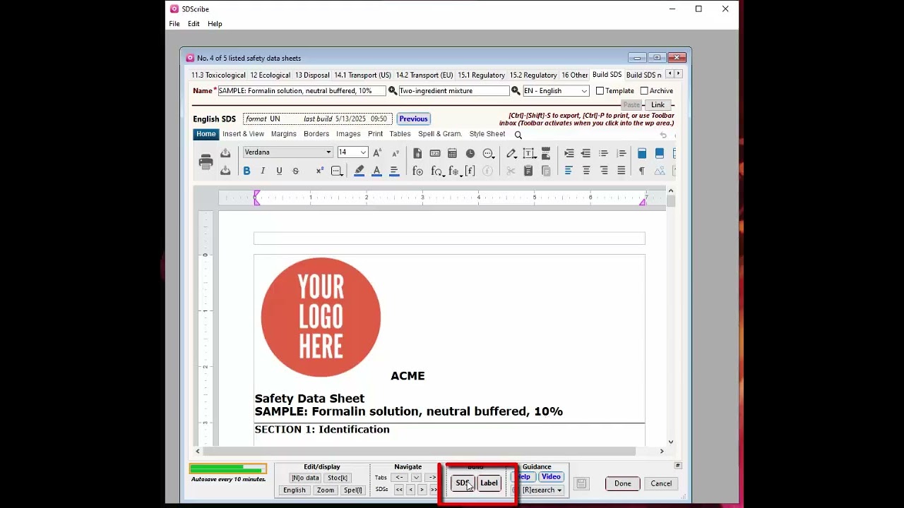 SDScribe 2025 - Building SDS