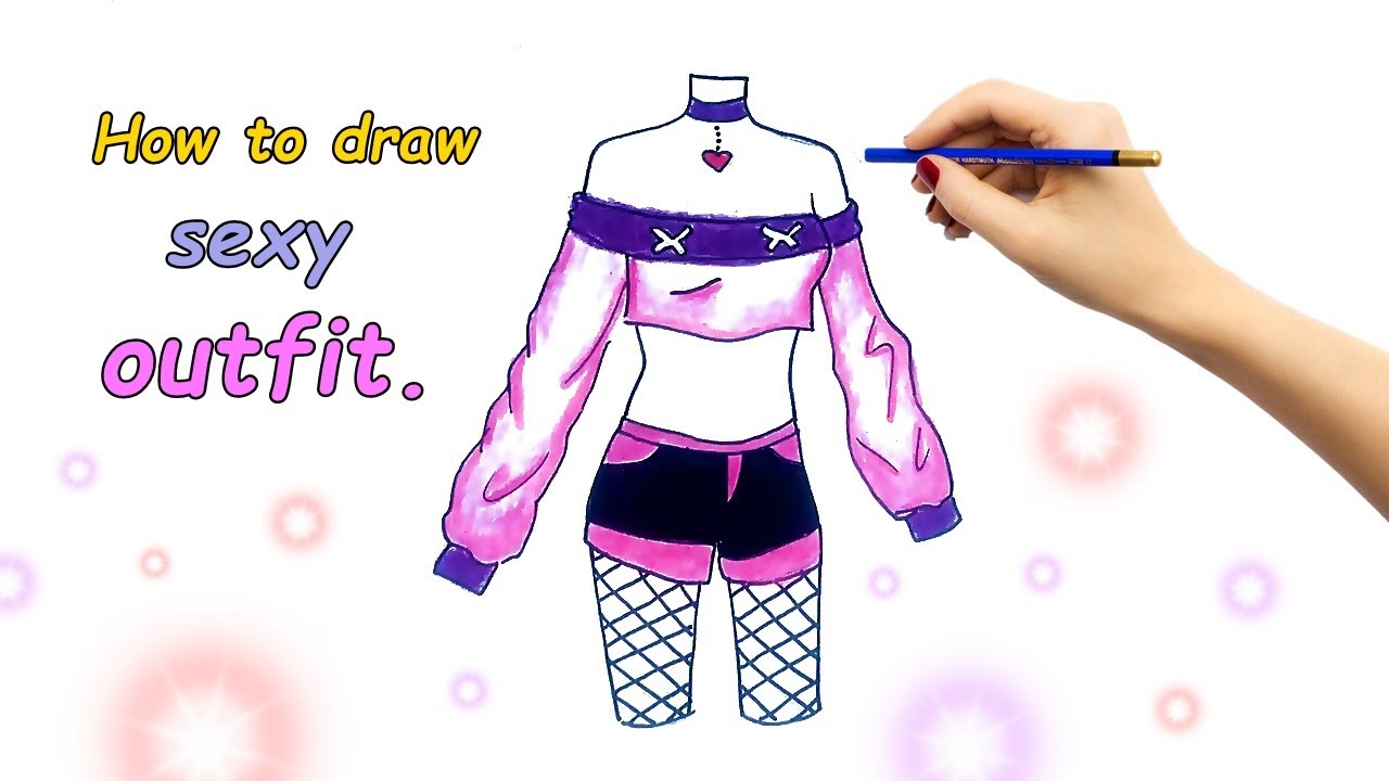 How to draw sexy Japanese Cosplay. draw cute outfit. วาดรูปชุดคอสเพลย์ ...