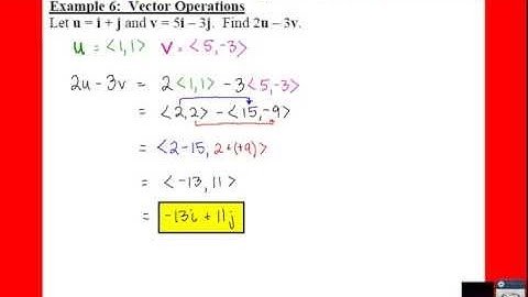 PC: 6.3 Notes: Example 6 - Vector Operations