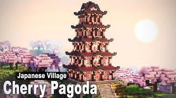 Minecraft: How to build a Japanese Cherry Pagoda | Tutorial