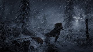Cozy Forest Blizzard ❄️ Howling Winter Wind & Falling Snow for Deep Sleep 10 Hours ASMR