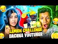 Lemon 🍋 Challenge With Bachha 👶 Youtuber || Challenge Gone Wrong😭 || Garena Free Fire