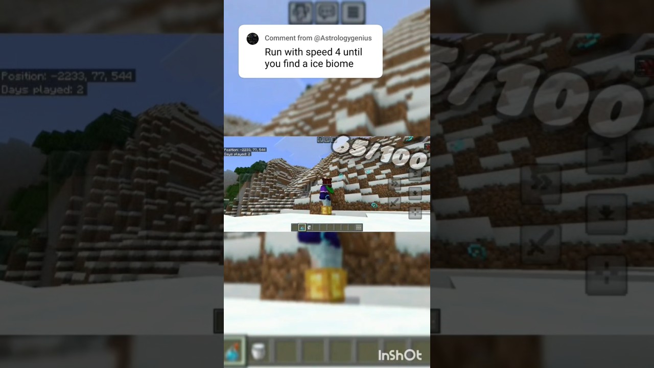 running till i find ice biome