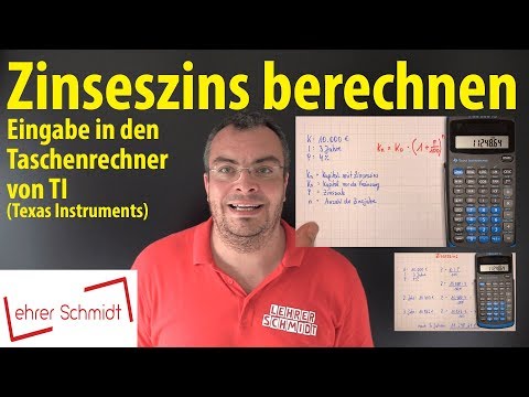 Zinseszins berechnen - Eingabe in den Taschenrechner von Texas (TI) | Lehrerschmidt