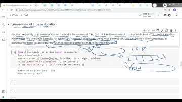 Leave one out cross validation
